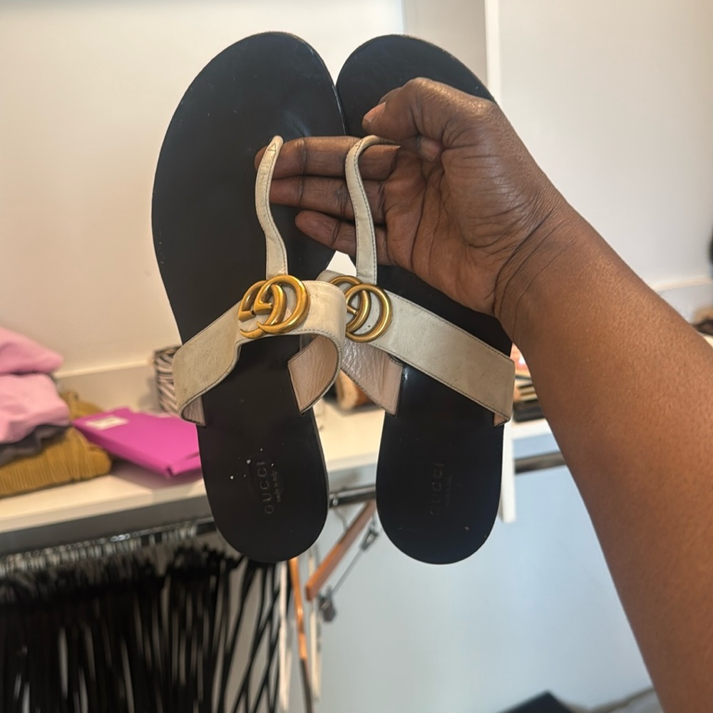 white Gucci sandals